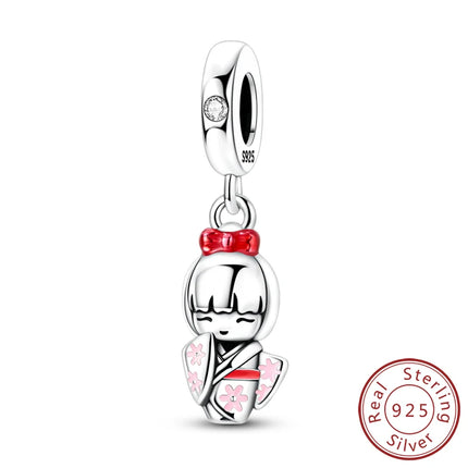 Original 925 Sterling Silver Charms Beads Crown Football Trophy Carp Cat Charms Fit Bracelet Bangle Necklace Woman Jewelry Gift