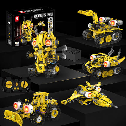 5-in-1 Programmable Robot Building Blocks Kit Remote/APP Control Digital Display Color Sensor STEM Toy for Kids Adults