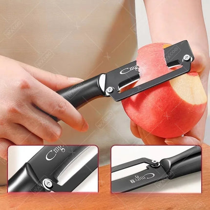 Kitchen Peeler Household Peeling Knife Fruits Vegetable Peeler with Wooden/steel Handle and Bottle Opener Kitchen Tool