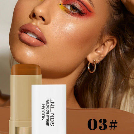 Bronze Foundation Stick Serum Boosted Skin Tint Silky Texture Moisturizing Coverage Concealer Base Even Skin Tone Makeup