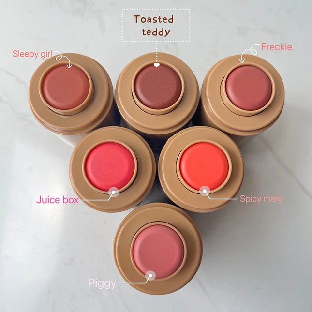 6 Colors Makeup Cheek Blush Cream Blusher Stick Lip Gloss Phone Case For iPhone Toast SALTY TAN Raspberry Espresso Lipstick INS