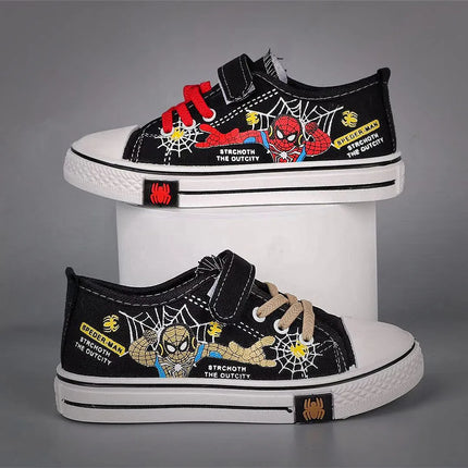 Marvel Kids' Casual Cartoon Canvas Shoes Fashion Spring Outdoor Shoes For Children Breathable Anti-slip Red Khaki Size 26-37