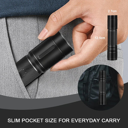 1200LM Fixed Focus LED Flashlight Powerful Spotlight with Pen Clip Headlamp, Outdoor Waterproof Torch Use External 21700 Battery