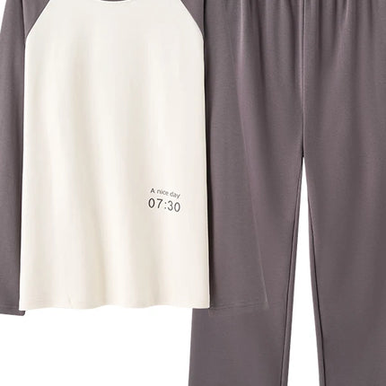 Men's Pure Cotton Spwear Long Sve Autumn Winter Home Clothes Set Can Be Worn outside Casual Sle Printed with kets