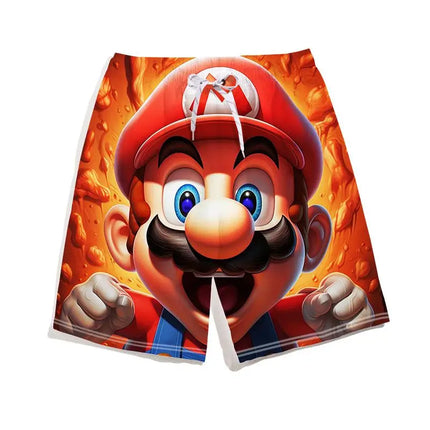 Summer Mario Shorts, Men's Beach Pants, Casual Pants, Luigi Kuba Thin Style with Everything Around The Summer Style