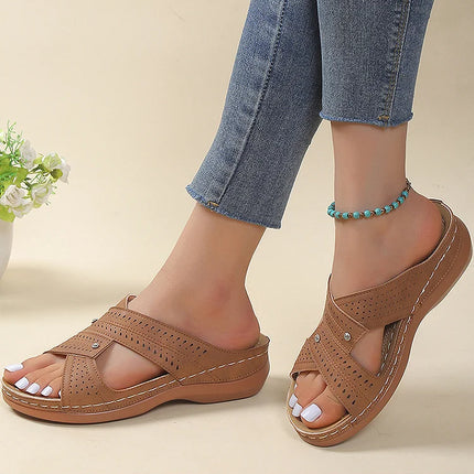 Heels Women's Sandals Peep Toe Shoes For Summer Women Sandals Wedge Heel Sandalias De Mujer Heeled Summer Sandals Woman Slippers