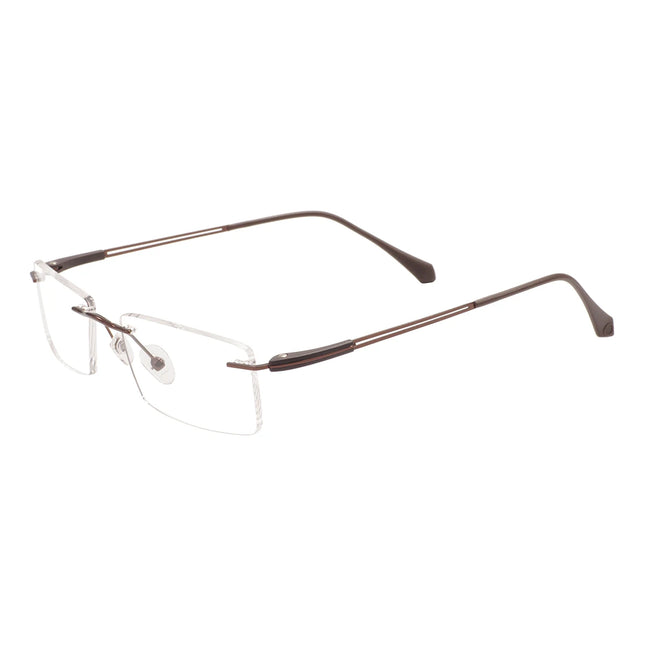 Ultralight Men Rimless Prescription Glasses Frameless Reading Computer Driving Blue Light Blocking Myopia Eyeglasses Progressive