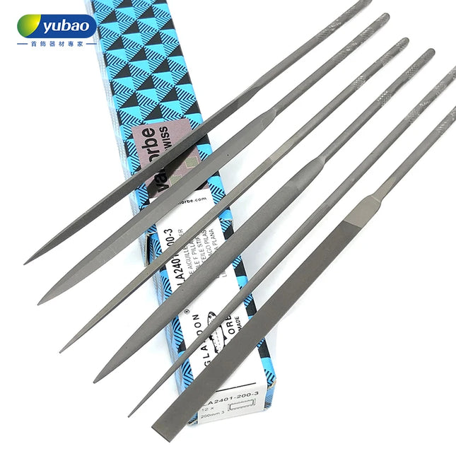 Swiss Vallorbe Steel File Flat Triangle Barrel Diamond Fine File Gold and Silver Jewelry Grinding, Shaping and Polishing Tool