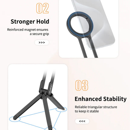 Ulanzi MA30 Carabiner-Mounted Phone Tripod for iPhone 15 14 13 12 Pro/Pro Max Dual-sided Magnet Tripod Desk Mount Phone Handle