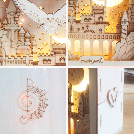 3D Wooden Puzzles Castle Model Kit Night Lights For Kids Desk Decorations Birthday Christmas Gifts For Women