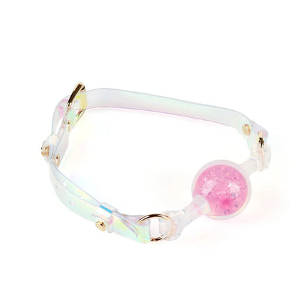 Silicone Mouth Gag Built-in Crystal Glass Ball Erotic Sex Toys Gag Ball Couple Adult Game Open Mouth Gag Ball Bdsm Bondage