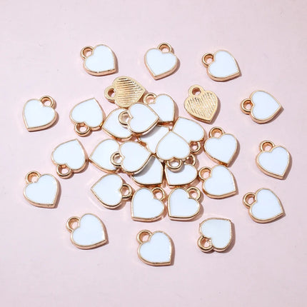 50pcs Red Small Cute Heart Charms Pendant 6x8mm Alloy Metal DIY Jewelry Making Accessories for Earrings Bracelet Necklace