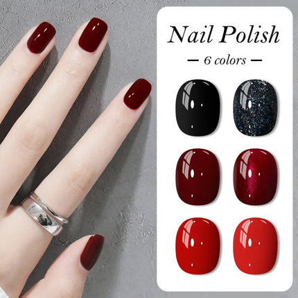 6pcs 8ml Water-Based Nail Polish Long Lasting Quick Drying No Need of Lamp to Cure Nail Supplies Vernis for Nail Art Decorations