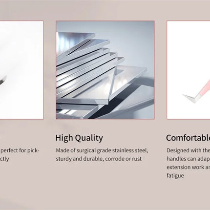 Nanometer Fiber Tip False Lash Tweezers For Eyelash Extension Mega Volume perfect close tip Boot isolation Artist Makeup Tools