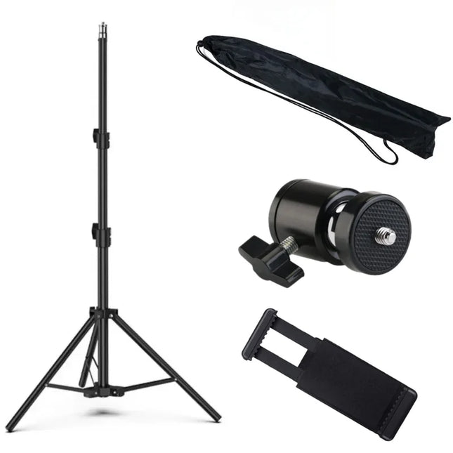 160cm Live Broadcast Tripod Stand Camera Anchor Selfie Light Frame Metal Thermometer Phone Holder