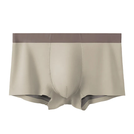 Men's Silk Seamless Underwear, High-End Double-Sided Boxer Briefs, Comfortable Summer Thin Boys' Boxer Briefs