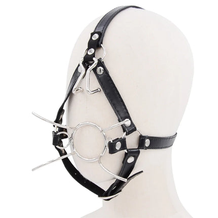 Sex Open Mouth Gag with Nose Hook Slave Mouth Harness Bondage Restraints Bdsm Gag Adult Toy Sex Games Fetish Collar For Woman