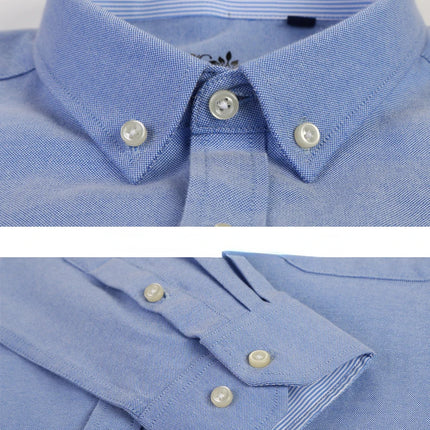 Classic fit cotton Full Casual shirts for men solid color long-sleeve plain shirt single pocket top soft slim fit formal clothes