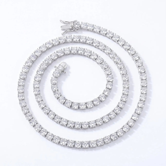 New D VVS1 925 Sterling Silver Moissanite Tennis Necklace Original with GRA Bracelets for Women Man Sparkling Party Jewelry