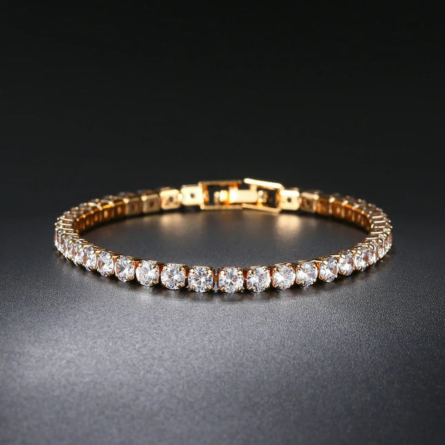 Hiphop Tennis Bracelet Homme Iced Out 3/4/5mm Cubic Zirconia Mens Crystal Chain on The Hand Hip-hop Streetwear Jewelry Male