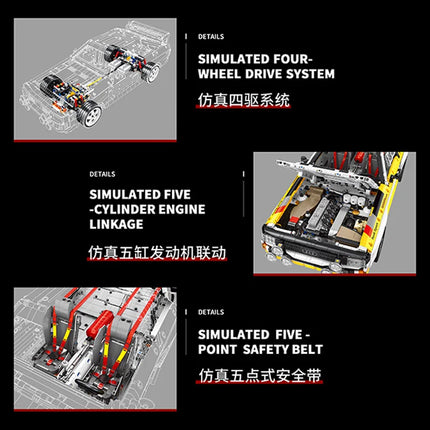 3887Pcs Technical 1:8 City Super Speed S1 Sports Car  Building Blocks Remote Control Quattro Vehicle Bricks Toys Kids Gifts