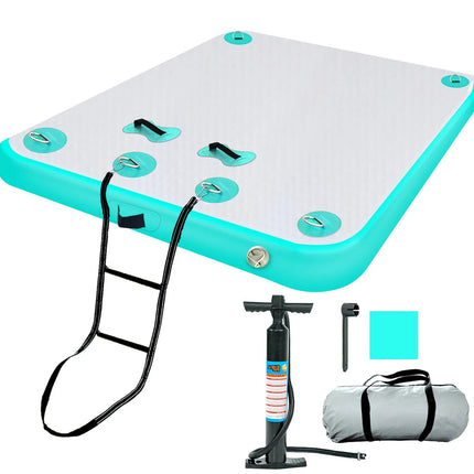 Inflatable Floating Dock Water Island Floating Raft Mat Air Deck Platform for Pools, Lakes, Rivers, Beaches, Oceans