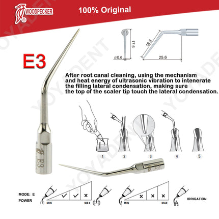 Woodpecker Tips DTE Dental Ultrasonic Endo Scaler Tips Scaling Tips Fit EMS UDS NSK SATELEC Scaler Handpiece Dentistry Tools