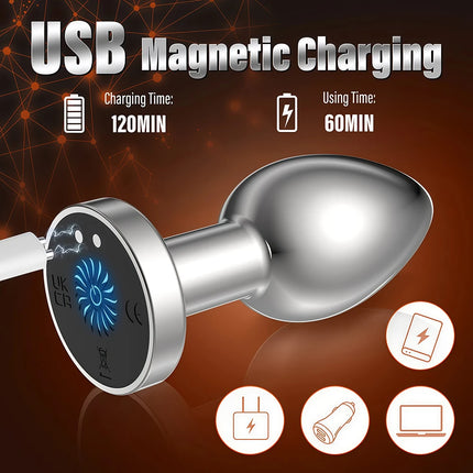 Wireless Metal Anal Vibrator for Women Remote Control Butt Plug Prostate Massager 10 Speeds Adult Couple Sex Toys for Men
