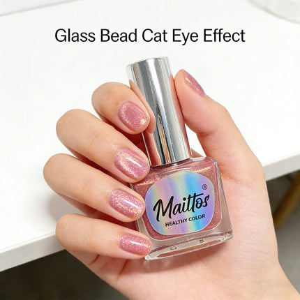 WA517 Bean paste 12ml No-bake Cat's Eye Water-based Nail Polish, Odorless, With magnet, dries quickly, No UV lamp needed, easy to remove