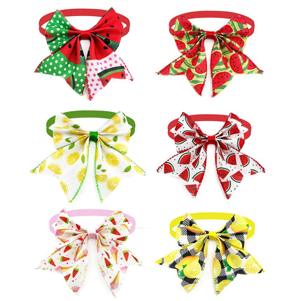 50pcs Summer Dog Neckties Fruit Style Adjustable Small Dog Puppy Bow Tie Collar Pets Grooming Pet Accessories for Small Dogs