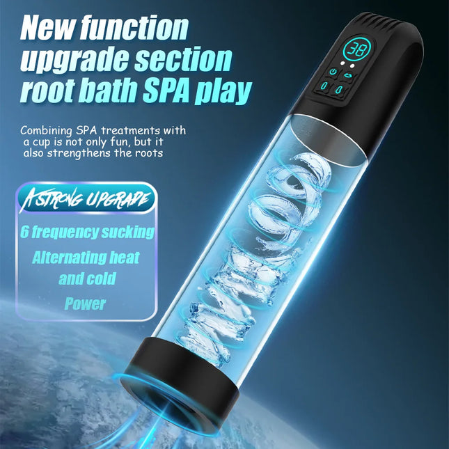 Male Electric Waterproof Powerful Suction Vacuum Penis Pump Masturbator Penis Enlargement Extension Adult Sex Toy for Men