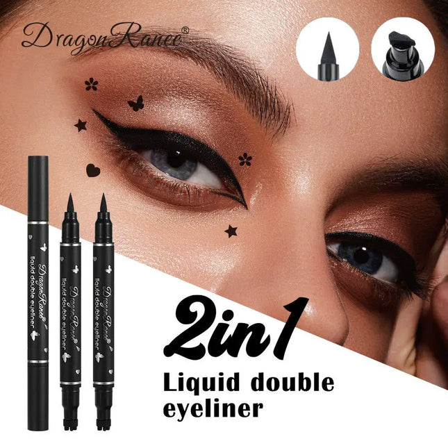 Dragon Ranee Double Head Star Seal Eyeliner Waterproof Smudge-proof Novice-Friendly Heart Plum Embellished Eye Tail Eyeliner