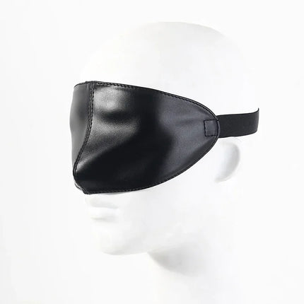 Black PU Leather Sex Eye Mask Cover Nose Large Area Sex Mask BDSM Accessoire Bdsm Bondage Restraints Sex Toys for Women Couples