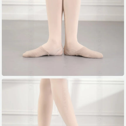 Girls Rhythmic Gymnastics Shoes Women Adult Children Half Sole Jazz Ballet Dance Shoes Half Toe Shoes Woman Belly Dancing Shoes