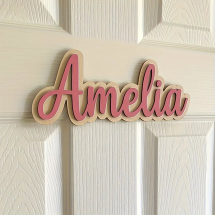 [2D Plane]1pc customized personalized signs, apartment number signs, nursery wall name signs, bedroom name wooden signs