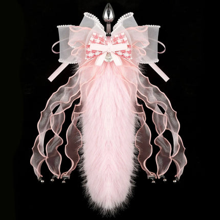 7 Colors Sexy Fox Tail Anal Plug With Lace For Women Men Butt Dilator Couples Tools Sex Toys Adult Game Erotic Bondage Product ﻿
