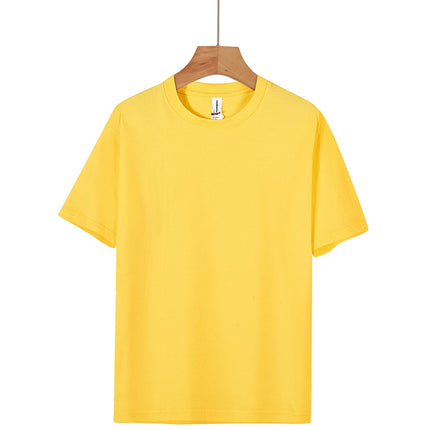 Unisex 100% Pure Cotton Solid Color Men's Summer round Neck Short Sleeve Shirt 180g Cotton T-Shirt in 16 Colors