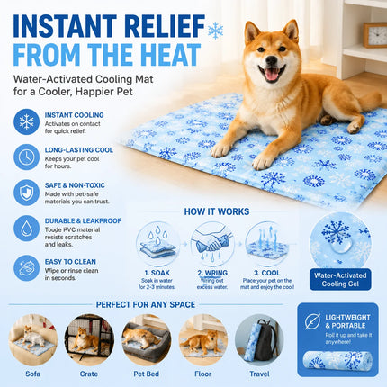 Pet Cooling Mat Water Injection Cool Pad for Dogs Cats Waterproof Wear Resistant Summer Cooling Cushion Pet Bed Accessories