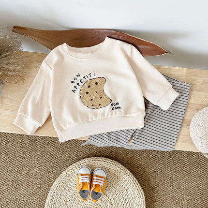 Ins Newborn Clothes Boys Girls Sets Spring 2Pcs Cartoon Embroidery Long Sleeve Top+Pants Cotton Autumn Tracksuit Toddler Outfit