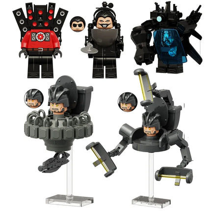 KDL821 KDL822 KDL823 KDL826 Toilet Man TV Man Building Blocks Miniature Ornament Toy Micro Ornament Model Assembly Kit