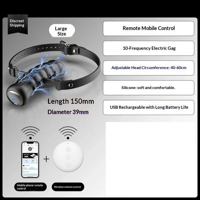 26New Electric Shock Ball Gag Remote-Controlled Dildo 10 Vibration Modes Adjustable BDSM Restraints Soft Silicone Adult Sex Toys