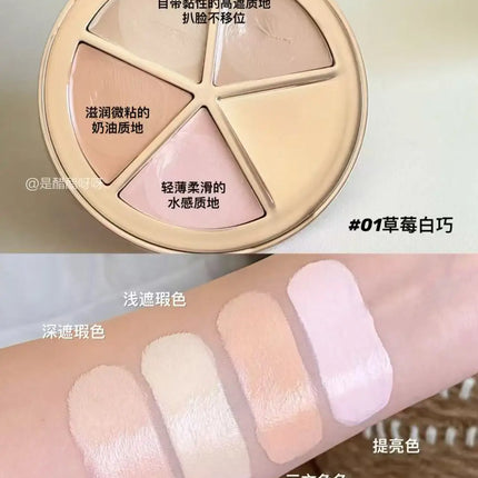 Sweetie Bear 4-Color Concealer Palette Flower Knows Face Makeup Set Spot Correcting Highlighting Contouring Beauty Makeup Tool