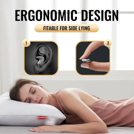 KEBIDUMEI Invisible Sleep Headphones Bluetooth 5.3 Mini Earbuds for Side Sleepers TWS Wireless Waterproof HiFi Stereo Earphones