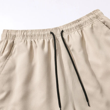 Men's Summer New Cargo Shorts Loose Plus Size Drawstring Casual 5 Inch Shorts Multi-Pocket Fashion Versatile Sports Beach Pants
