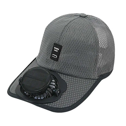 Summer Men Women Fan Baseball Hat Sun Block Baseball Hat with Solar Fan USB Charging Fan Breathable UV Block Outdoor Sunhats ﻿