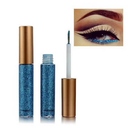 Glitter Liquid Eyeliner Set 10 Pieces Metallic Shimmer Eye Liner Long Lasting Sparkling Eyeshadow Tint Smudge Proof Cosmetics