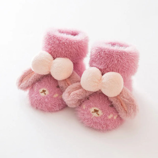 Cartoon Baby Floor Socks Cute Rabbit Newborn Boy Girl Anti-slip Indoor Sock Autumn Winter Warm Thicken Infant Plush Socks