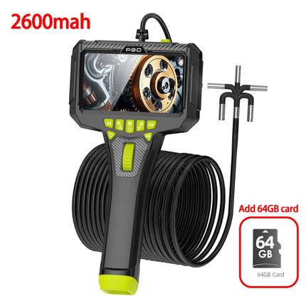 360° Steering Industrial Endoscope Camera 6mm 5"IPS Screen Single Lens Waterproof Inspection Borescope For Car/Pipe/Repair