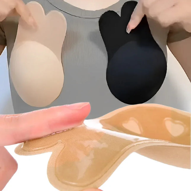 New Silicone Strapless Invisible Bra Pads Women Push Up Bras Self Adhesive Reusable Sticky Breast Lift Tape Rabbit Nipple Cover
