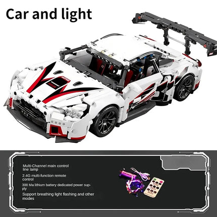1:14 Building Block Sports Car RC Toy Car Building Block Toy Birthday Gift MOC Sports Car Model (1209+ Particles)